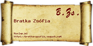 Bratka Zsófia névjegykártya